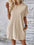 New solid color round neck loose short sleeve pocket dress