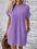 New solid color round neck loose short sleeve pocket dress