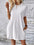 New solid color round neck loose short sleeve pocket dress