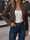Solid color double-breasted decorative jacket new deerskin velvet vintage long-sleeved coat