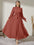 Modely Mock Neck Lantern Sleeve Belted Pleated Hem Dress